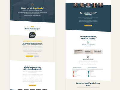 Future Super referral landing page australia climate change climatechange design melbourne renewable energy sustainability typography web design webflow