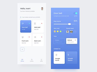 Door bell mobile app app bell clean concept design domotics door doorbell flat icon ios iphone minimal typography ui ux