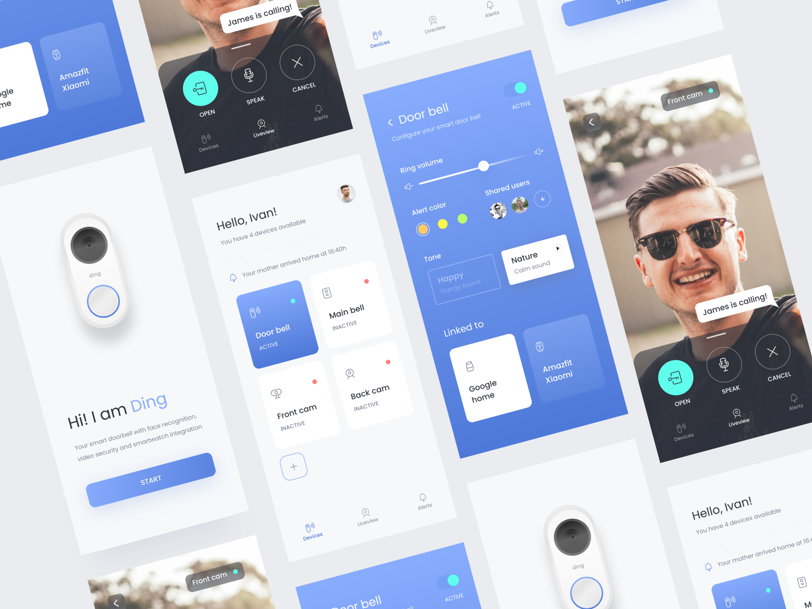 Door bell mobile app by Iván Vidal on Dribbble