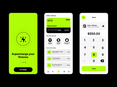 A banking app for managing your finance. app banking branding fintech graphic design ui
