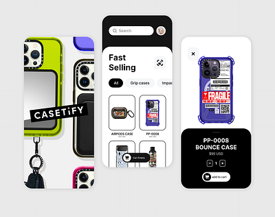 Casetify shopping app concept app branding ecommerce shopping ui