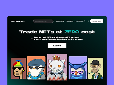 NFTstation Marketplace crypto graphic design marketplace nft ui