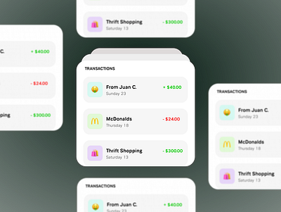 Splitsend transactions banking brand components fintech transaction ui ux