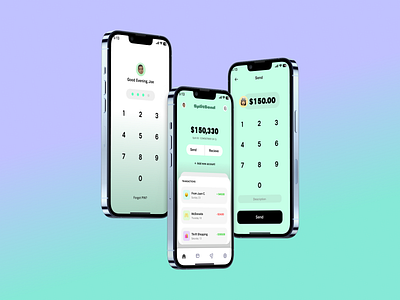 SplitSend: a P2P banking app app banking design fintech p2p ui