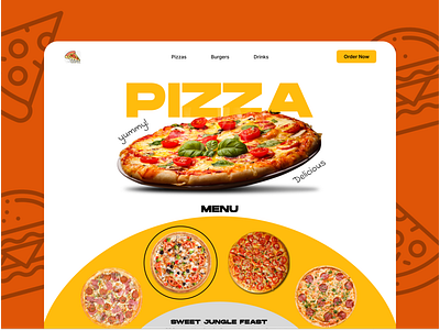 Pizza Ordering Website app branding burger design drinks fast fastfood food pizza ui website