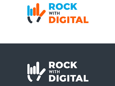 Rock With Digital design illustration logo ui