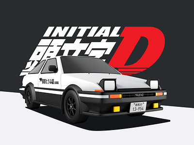 Initial D Ae86 Trueno By Benson Ren On Dribbble