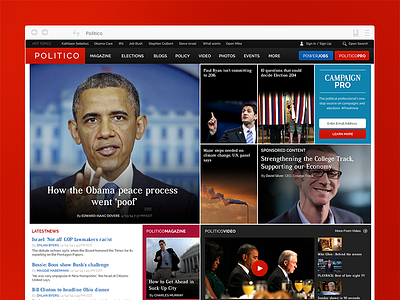 Politico blog design editorial flat homepage magazine minimal news redesign web design