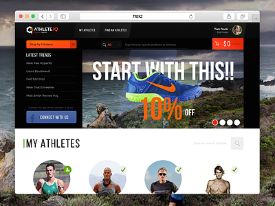 Athleteiq design ecommerce flat homepage minimal redesign shop sport web design