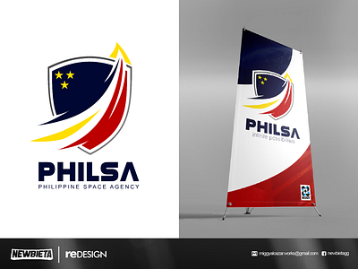 PHILSA (Philippine Space Agency) ReDesign 3 stars agency blue branding design eagle illustration logo nasa philippines rebrand red redesign rocket shield space spacecraft stars vector yellow