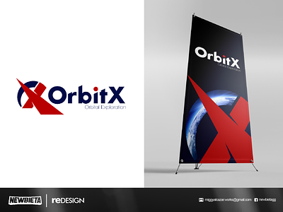 OrbitX (Orbital Exploration) ReDesign blue branding design exploration illustration logo nasa orbit philippines red rocket space spacex spacraft vector x