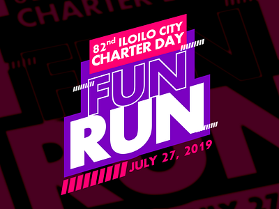 Charter Day Fun Run 2019 LOGO branding design fun run illustration logo run sports vector