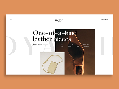 HVOYA KYIV ui design concept bag branding concept creative design e commerce instagram landing page layout leather minimalistic sales shoes site ui ukraine ux web website