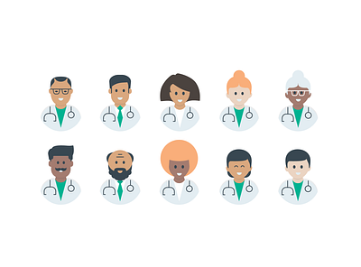 Doctors set app branding design doctor feature illustration logo platform software ui ux