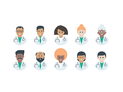 Doctors set app branding design doctor feature illustration logo platform software ui ux