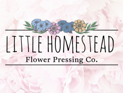 Little Homestead Flower Pressing Logo branding branding design business card design illustration logo logo design minimal type typography vector