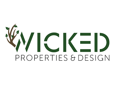 Wicked Properties and Design Logo branding branding design design illustration logo logo design typography vector
