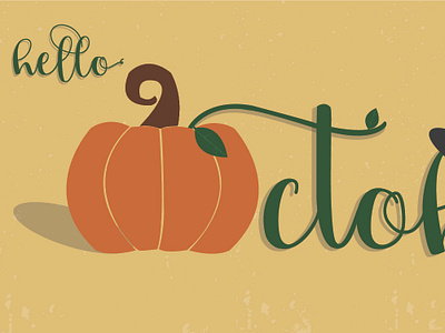 October Illustration design illustration type typography vector