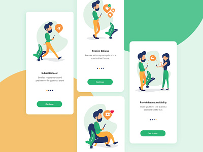 Onboarding Screens - Event Booking App illustration ui userinterface vector