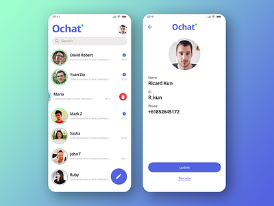 OChat UI Design app design illustration mobile mobile design mobile ui product design ui website