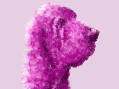 Bloodhound drawing illustration paint purple