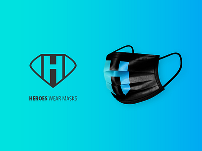Covid - One Hour Challenge 😷 black blue branding covid covid 19 covid19 design gradient hero heroes identity logo mask masks nhs