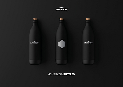 Smirnoff One Hour Challenge 🍸 alcohol black bottle branding charcoal design drink identity logo rebrand silver smirnoff vodka white