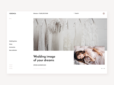 The website of wedding dresses shop design landing page web design web design website дизайн