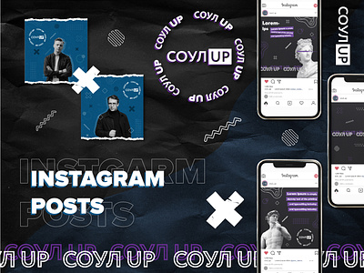 Instagram design for SoulUp branding design instagram post landingpage packing posts smm typography uiux