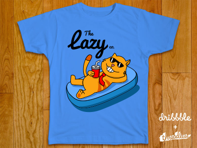 The Lazy Co. bowo456 branding cat illustration logo threadless dribbble