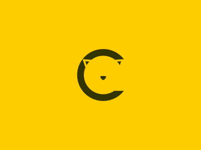 C For Cat animal bowo456 cat ears logo nose yellow