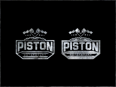 Piston Motorsport badge bowo456 branding car flag logo piston star textured