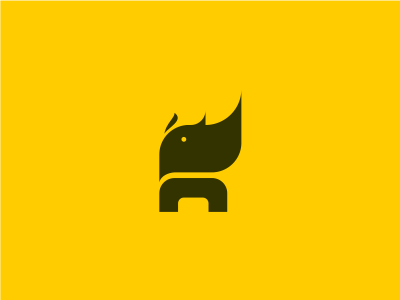 Rhino bowo456 branding brown freelance icon illustration logo r rhino yellow