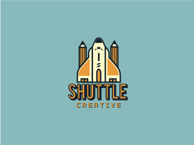 Shuttle Creative badge bowo456 branding design freelance graphic logo pencil shuttle wings