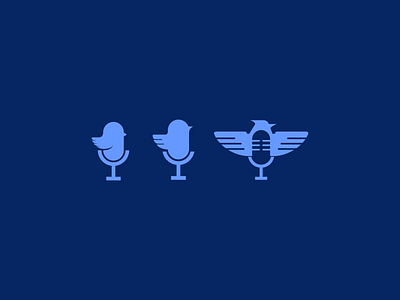 Bird + Mic bird blue bowo456 branding design graphic logo mic simple sing