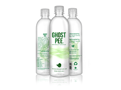 Ghostpee Label Design bottle design drinking water graphic label logo
