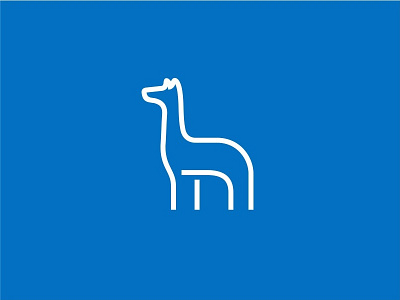 Llama animal blue bowo456 branding line llama logo logotype ready for hire silhouette white