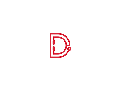 D + Stethoscope bowo456 branding d logo mark medical monogram red stethoscope white