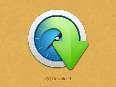 QQDownload Logo app arrow design download icon logo meter photoshop qq sinkin ui