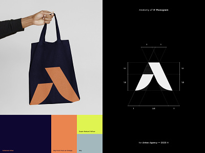 'Monogram' of Arttex Agency branding design logo monogram typography vector