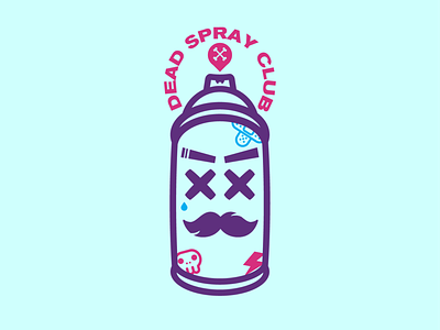 Dead Spray Club #02 club dead design doodle flat graffiti illustration skull spray vector