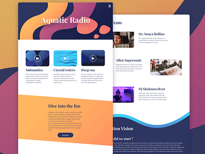 Aquatic Radio Landing Page