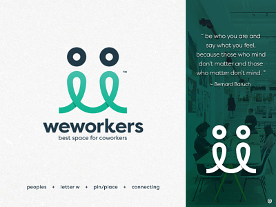 weworkers™ monogram logo | coworking logo design | coworkers