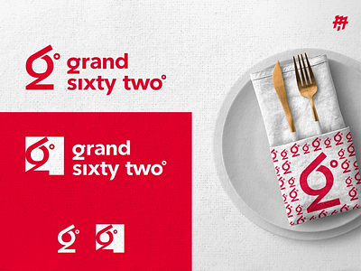 GRAND 62° | Restaurant logo & branding | g logo | initial logo