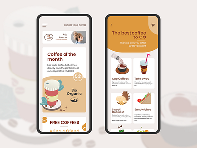 Take away coffee app concept app design isometric art isometric icons isometric illustration
