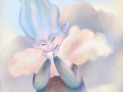 Cloud man hug affinity designer digital digital paint digital painting fairytales illustration nature