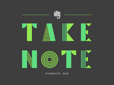 Evernote Swag bright colorful custom elephant evernote geometric lettering screen print swag t shirt take note typography