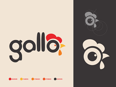 Logotipo Gallo branding design flat icon logo type typography vector