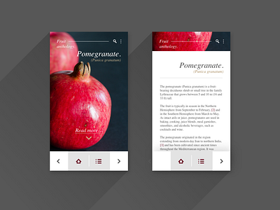 UI Exercise - Fruit Anthology Pomegranate - mobile adobexd app design flat mobile mobile app ui ux