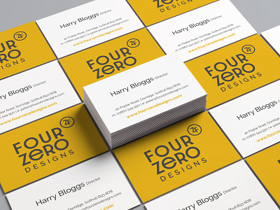 Four Zero Business Cards branding graphic design logo typography